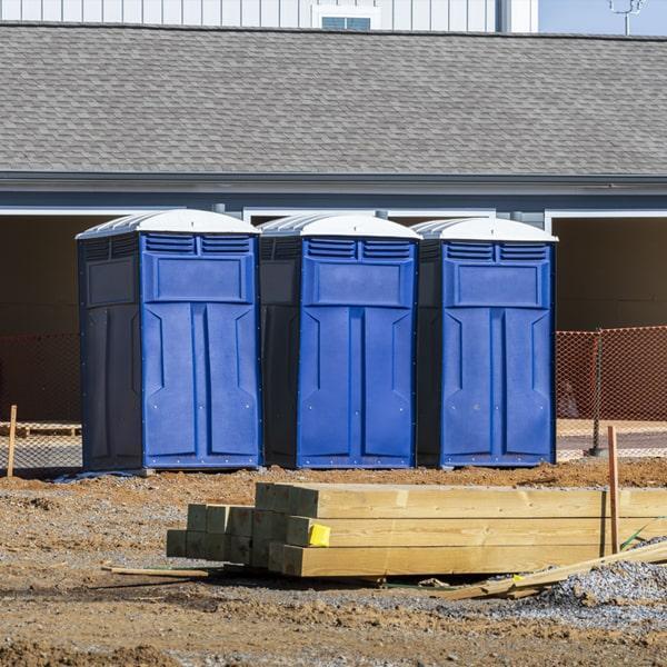 the portable restroom can be moved around on the construction site as needed